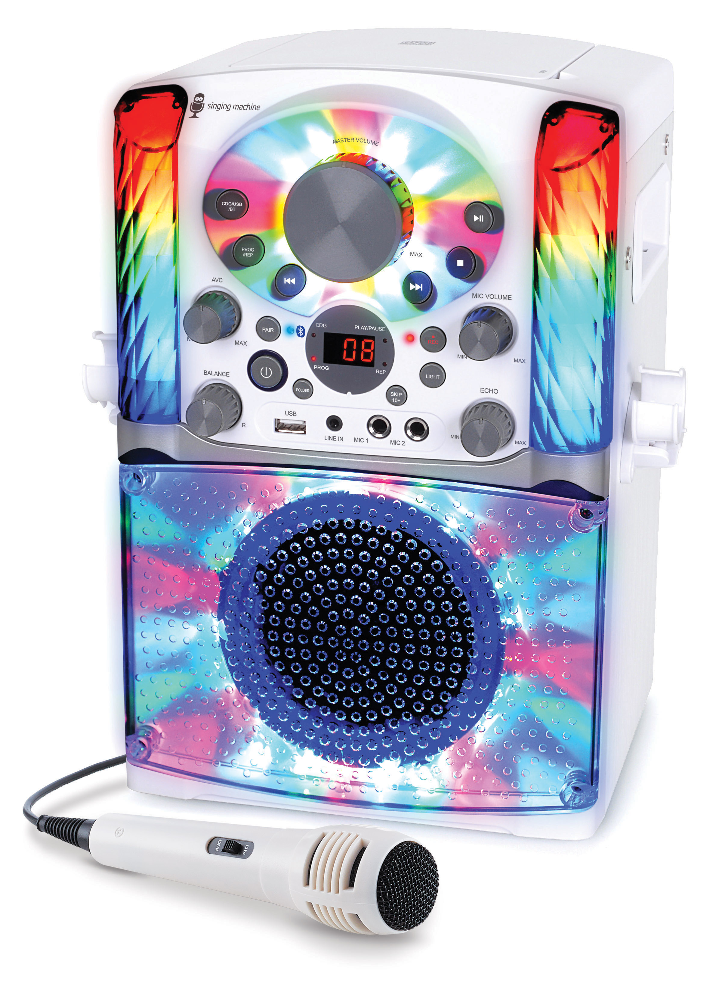 Karaoke Singing Machine System Bluetooth CD+G Microphone Lights Music