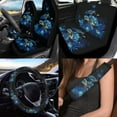 thumbnail image 2 of Uorisanigo Blue Sea Turtle 10 Pieces Cars Seat Covers with Comfortable Elastic Car Steering Wheel Cover and Auto Water Cup Pad Auto Seat Belt Cover and Chapstick Holder Fit for Most Car SUV, 2 of 7