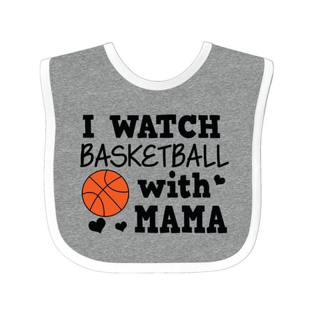 

Inktastic I Watch Basketball with Mama Gift Baby Boy Bib