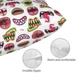 thumbnail image 3 of Honeii Halloween Mouth Print Pillow Cases,Plush Throw Pillow Covers,Decorative Pillowcase for Sofa, Couch, Living Room-16"x24", 3 of 6