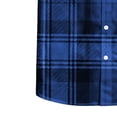 thumbnail image 4 of hotojiny Men's Long-Sleeve Shirt Casual Regular-Fit Plaid Shirt Vintage Button Front Work Casual Collared Top(Navy,XX-Large), 4 of 7