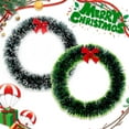 thumbnail image 4 of Cheapark 13.8 Inch (35cm) Christmas Wreath - White & Green Two-Tone Design For Mall Windows & Home Doors, Holiday Decor, 4 of 5