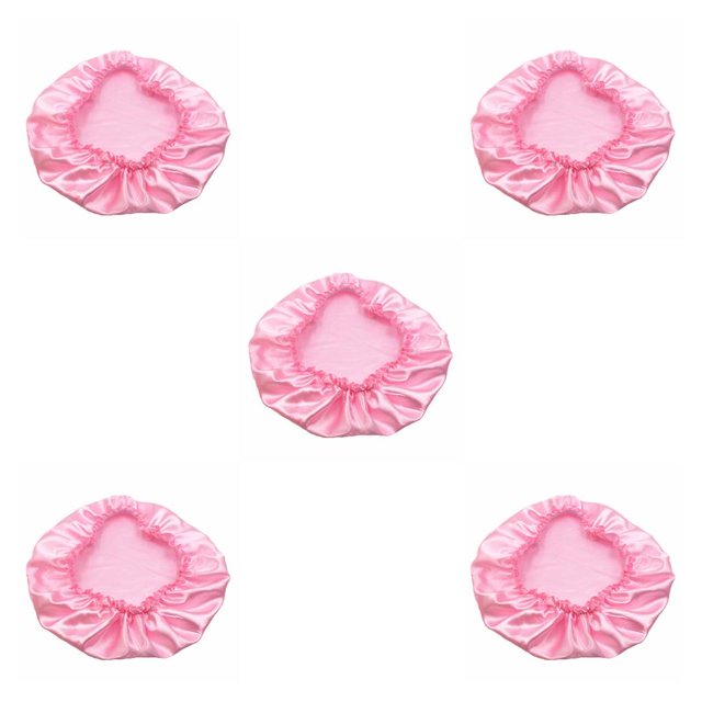 Qarigey Gorros Gorro para dormir de quimioterapia de una sola capa Turbantes Cubierta para la cabeza Rosa Rosa 5piezas