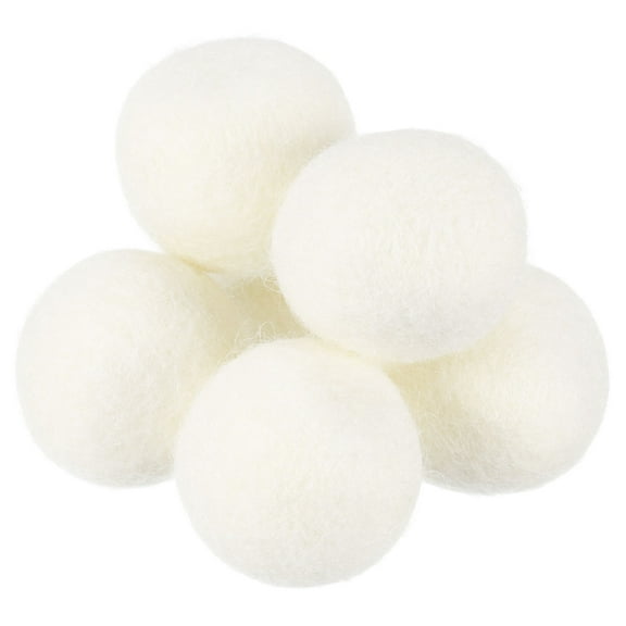 Uxcell 6 Packs Dryer Balls, 1.2 Inches Wool Dryer Balls for Dryer Laundry, White