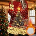 thumbnail image 2 of Women’s Fuzzy Fleece Christmas Sweatshirt Oversized Crewneck Xmas Tree Print Pullover Winter Warm Loungewear Top Soft Comfy Casual Holiday Sweatshirt with Pockets,Red,XXL, 2 of 5