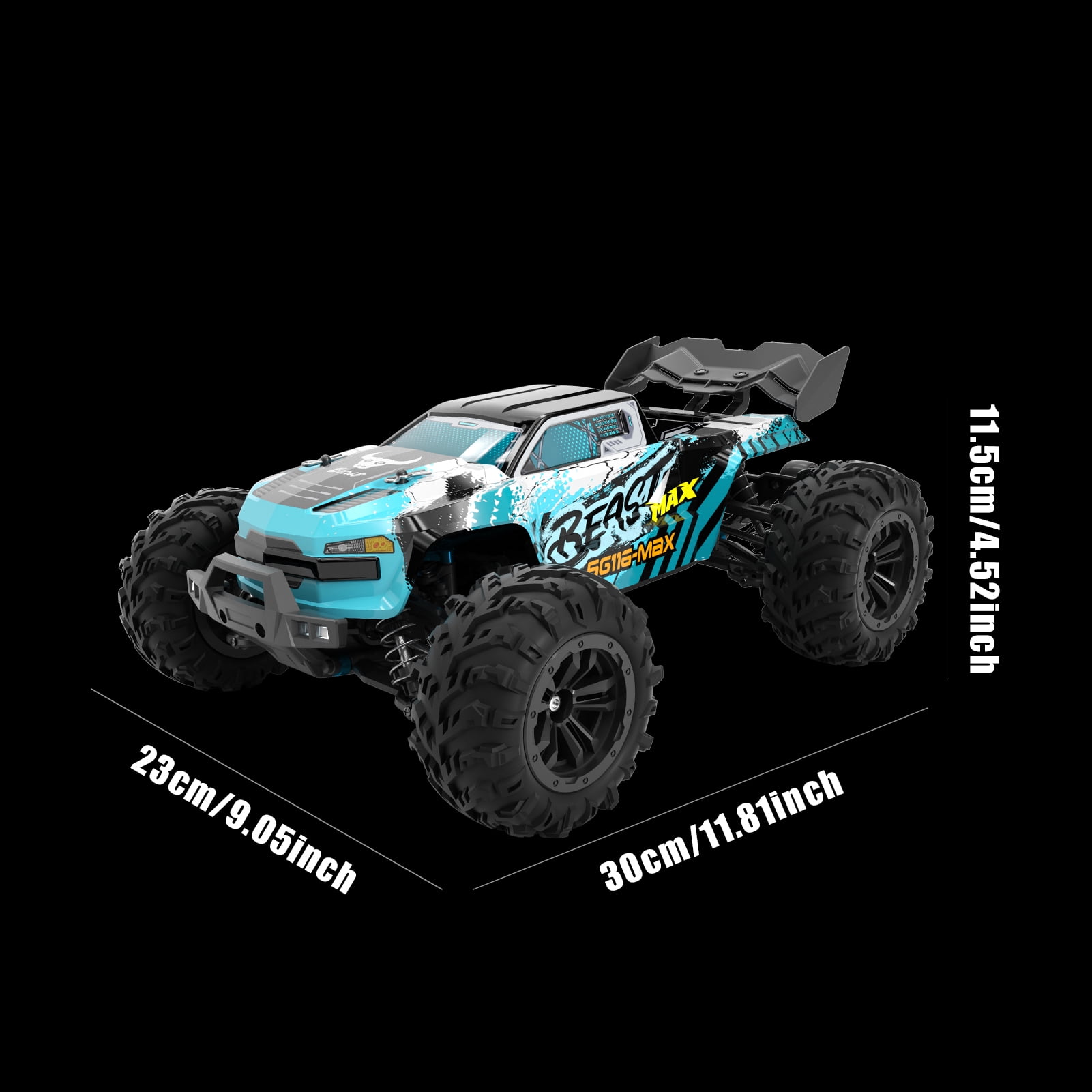 4WD Brushless RC Car, High Speed All Terrain RC Truck with 1 Battery, 1:16 Off-Road Drift Monster Truck, Outdoor Drifting Racing Climbing, Independent Shock Absorption, Hobby Remote Control Car Gifts
