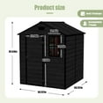 thumbnail image 2 of 6 x 6 FT Resin Storage Shed - Outdoor Garden Storage Shed, Heavy-Duty, Waterproof UV-Resistant Tool Shed, Large Plastic Garden Sheds with Window & Lockable Door for Tool, Bike,Garbage and More,Black, 2 of 9