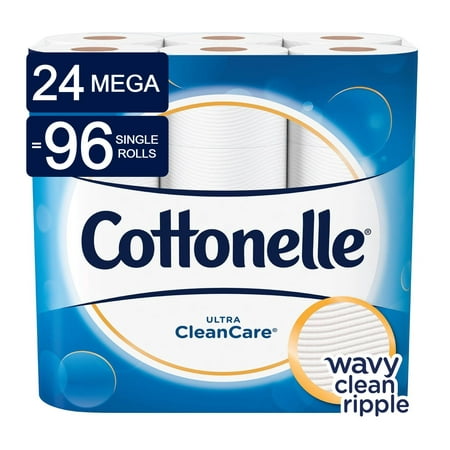 Cottonelle Ultra CleanCare Toilet paper, 24 Mega Rolls (= 96 Regular (Best Price On Cottonelle Toilet Paper)