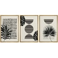 thumbnail image 1 of PixonSign Framed Canvas Print Wall Art Set Geometric Dark Mid-Century Palm Leaf Collage Abstract Shapes Illustrations Modern Art Boho Decorative for Living Room, Bedroom, Office - 24"x36"x3 NATURAL, 1 of 5