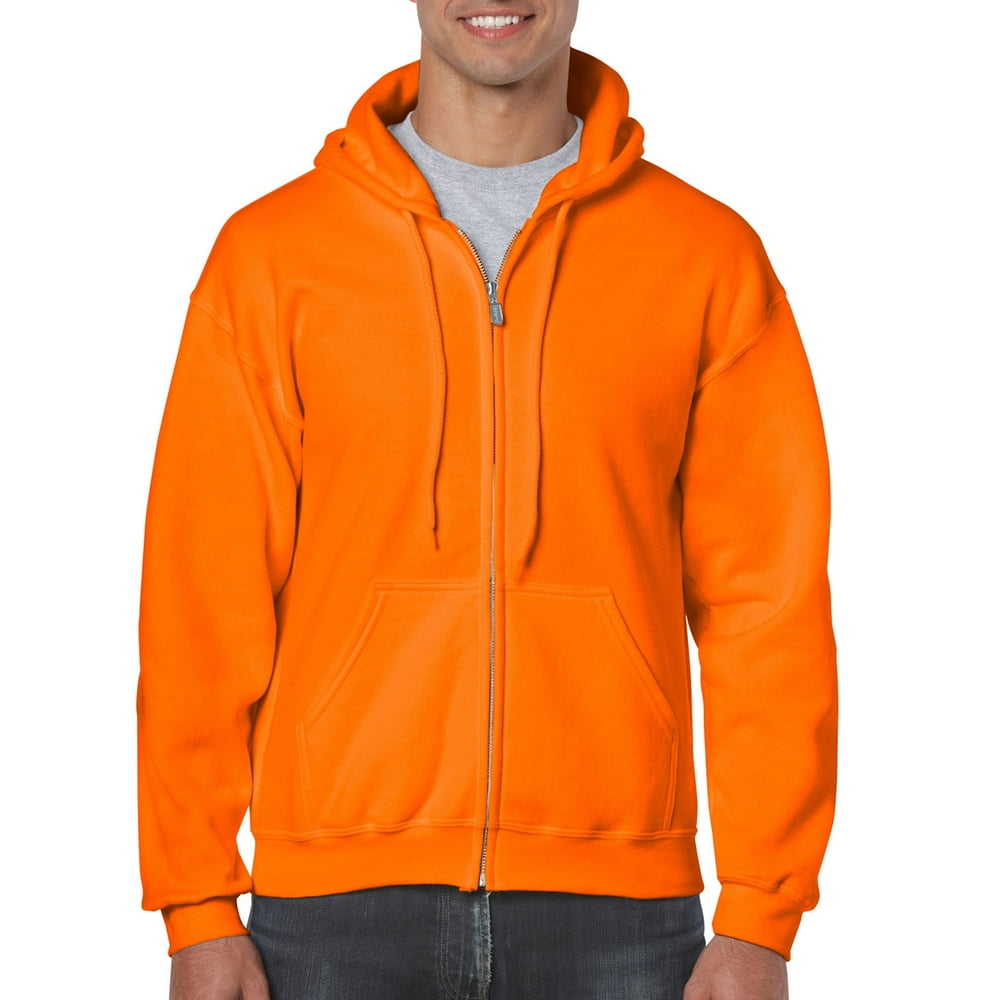 Gildan - Gildan Mens Heavy Blend Full Zip Hooded Sweatshirt, XL, Safety ...