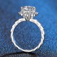 thumbnail image 5 of K-KED 925 Silver Round Cut Cubic Zircon Ring Charm Women Wedding Delicate Jewelry Sz 6-10-6, 5 of 8