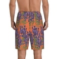 thumbnail image 3 of Kdxio Lavender Flowers Print Mens Sleep Shorts Bottoms Soft Comfy Pajama Wear Pants with Drawstring Pockets, 3 of 7