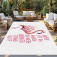 thumbnail image 2 of Pink Flamingo Outdoor Rug 4x6 Ft - Reversible Patio Rug Outdoor Camping Rugs, Summer Animal Gradient Watercolor Washable Indoor Outdoor Area Rugs, Non-Slip Outdoor Carpet Runner for Deck/Porch, 2 of 8