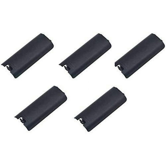 Black Replacement Battery Cover For Nintendo Wii Remote X 5 By Mars Devices