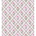 thumbnail image 3 of Checkered Duvet Cover Set, Diagonal Striped Design Delicate Gentle Flower Feminine, Decorative 3 Piece Bedding Set with 2 Pillow Shams, Queen Size, Mauve Pink Forest Green, by Ambesonne, 3 of 3
