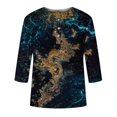 thumbnail image 4 of Blusa de manga 3/4 con botones y cuello redondo para mujer Pompotops FGAJ2360, 4 of 5