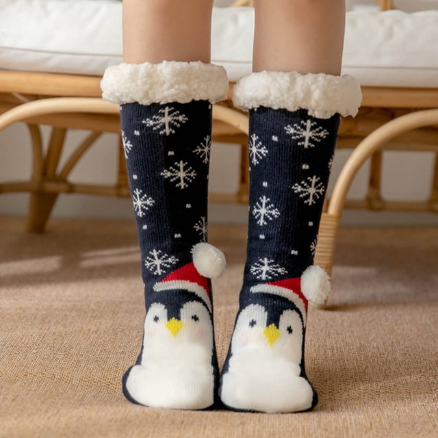 Womens Slipper Socks Fuzzy Cozy Winter Thick Warm Comfy Fleece Soft Christmas Socks