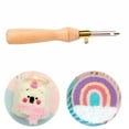 thumbnail image 3 of serony Embroidery Needle Metal Portable Colorful Tambour Needle with Wooden Handle, Rose Gold, 3 of 8