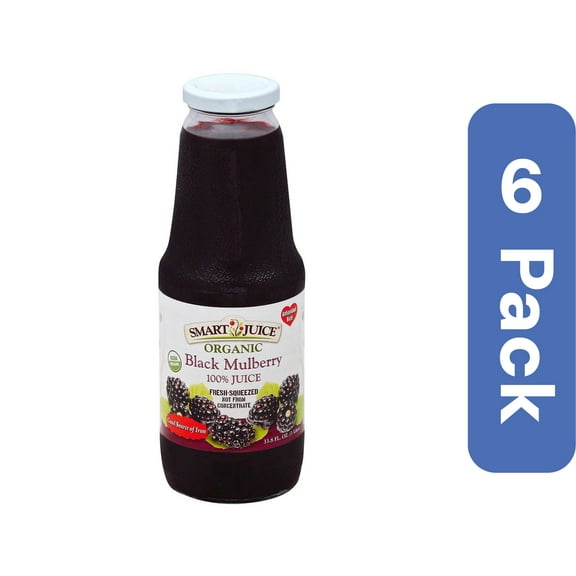 Smart Juice Organic Black Mulberry Juice 33.8 oz (Pack Of 6)