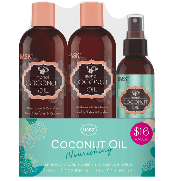 (16 Value) HASK Monoi Coconut Nourishing Shampoo 12 fl oz, Conditioner