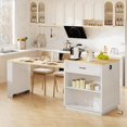 thumbnail image 2 of Double-sized Storage Kitchen Island - 2 Drawers, 1 Cabinet, 2-6 Person Dining Table, 2 of 25