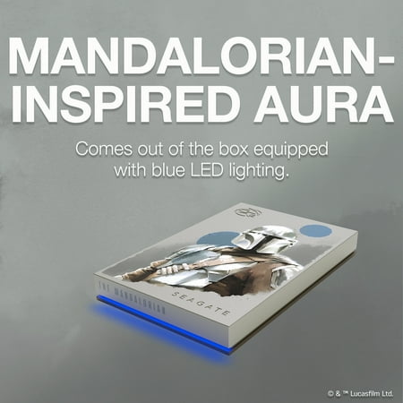 Seagate - The Mandalorian Drive SE FireCuda 2TB External USB 3.2 Gen 1 Hard Drive Officially-Licensed with Blue LED Lighting