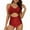 Red, variant on Tsesme One Piece Swimsuit Women Cut out Backless Bathing Suit V-Neck Slimming Ruched Swimsuits