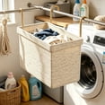 thumbnail image 5 of Byujiro Hanging Laundry Hamper Hook-On Wall Mount Dirty Clothes Storage Basket with Thickened Reinforced Frame, Collapsible Space Saving Garment Organizer Bin, Portable Wash Tote for Bathroom, 5 of 6