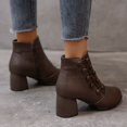 thumbnail image 2 of NECHOLOGY Botas Mujer Adulto Femenino Zapatos Botines de mujer Zapatos de tacón para mujer, botas gruesas transpirables a la , botas Retro con cremallera para mujer (Brown, 7), 2 of 6
