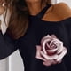 thumbnail image 4 of Blusas de manga larga con estampado de flores sin tirantes para mujer Pompotops  gfhjh2742, 4 of 6