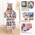 thumbnail image 3 of FORMRS Wearable Blanket Hoodie with Sleeves for Kids Cozy Flannel Sweatshirt, Blue Jam Jars, 3 of 7