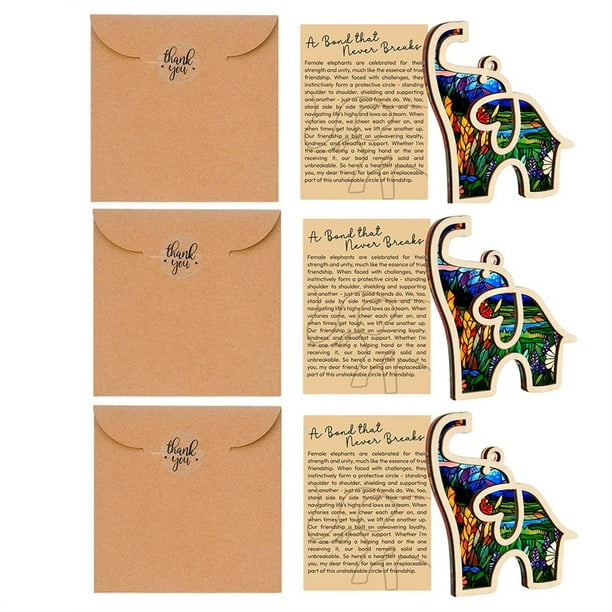 Adorno de Elefante de la Amistad para San Valentín con Tarjeta con Historia, Adorno de Elefante de Hermandad para Tribu de Mujeres, Regalos de Amistad