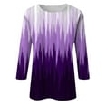 thumbnail image 5 of YUEJUIR Womens T Shirts 3/4 Length Sleeve Womens Tops Summer 2024 T Shirts Floral Print Crew Neck Casual Basic Tee Fit Tunic Tops Blouse Women'S T-Shirts Womens T Shirt (Purple,XXXL), 5 of 5