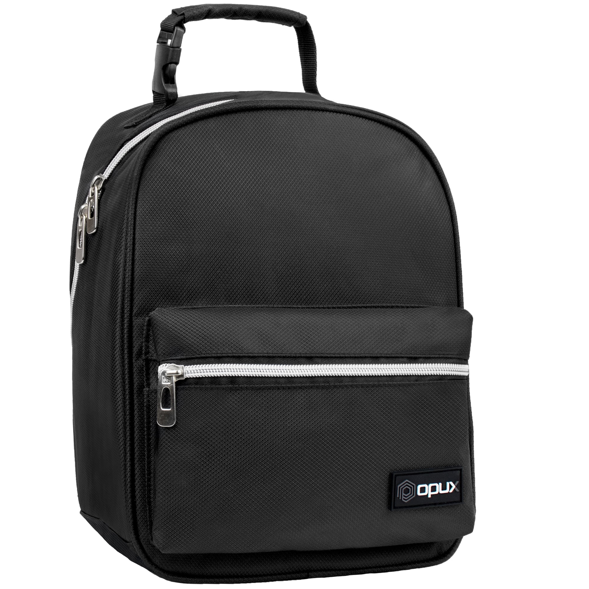 OPUX Insulated Lunch Box for Boys Girls, Leakproof Lunch Bag for Kids Teens, Reusable Lunch Pail Cooler Tote for Work Women Men Adults, Back to School Gift, Backpack Shape Lunchbox, Black