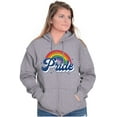 thumbnail image 4 of Cute Gay LGBT Pride Rainbow Sparkle Unisex Fleece Graphic Zip Up Hoodie Brisco Brands 4X, 4 of 5