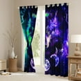 thumbnail image 4 of Erosebridal Galaxy Wolf Curtains,Green Purple Moon Starry Sky Curtains Blackout,Wild Safari Animals Curtains & Drapes Trippy Living Room Decor Boho Window Curtains 2 Panels 42"Wx63"L, 4 of 6