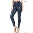 thumbnail image 2 of Zenana Women's High Rise Full Length Waist Band Faux Leather Tight Leggings, 2 of 5