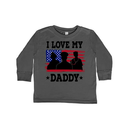 

Inktastic Military Dad I Love My Daddy Gift Toddler Boy or Toddler Girl Long Sleeve T-Shirt