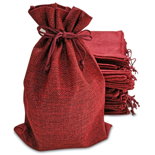 Bolsas de regalo Supply Friend, 50 unidades, arpillera roja, 10 x 15 cm