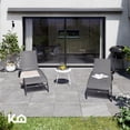 thumbnail image 2 of Camastro Exterior Textileno Reclinable Silla de Playa Jardin gris oscuro, 2 of 7