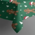 thumbnail image 3 of Green Christmas Gingerbread Man Pattern Rectangle Tablecloth 60"x84",Waterproof Polyester Rectangle Table Cloth, Wipeable Spillproof Polyester Tablecloth for Dining, Camping, Indoor and Outdoor, 3 of 5