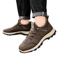 thumbnail image 2 of GrmtClth Outdoor Wear Resistant Hiking Sneakers for Men Lightweight Breathable Mesh Lace Up Non Slip Shock Absorbing Trekking Walking Shoes Coffee (US/8.5), 2 of 4