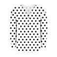 thumbnail image 4 of Long Sleeve Shirts for Women V Neck Casual Tops Button Polka Point Pleated Tops Loose Fit Fashion Shirts Outfits S-2XL, 4 of 5