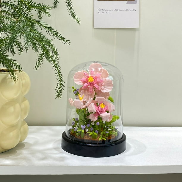 Compatible con Lego Rose suculenta maceta pequeñas partículas flor eterna bloques de construcción decoración de escritorio juguetes regalo del año del dragón