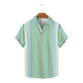 thumbnail image 2 of Lmnyox Mens Button Down Shirt Short Sleeve Collared Striped Shirt Dressy Casual Summer Vacation Beach Shirts, 2 of 5