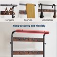 thumbnail image 3 of edx 4-in-1 Coat Rack with Shoe Bench and Hall Tree, entryway bench with 10 Removable Coat Hooks, Sturdy Steel & Wood Entryway Organizer, Anti-Tip Design, Rustic, 3 of 12