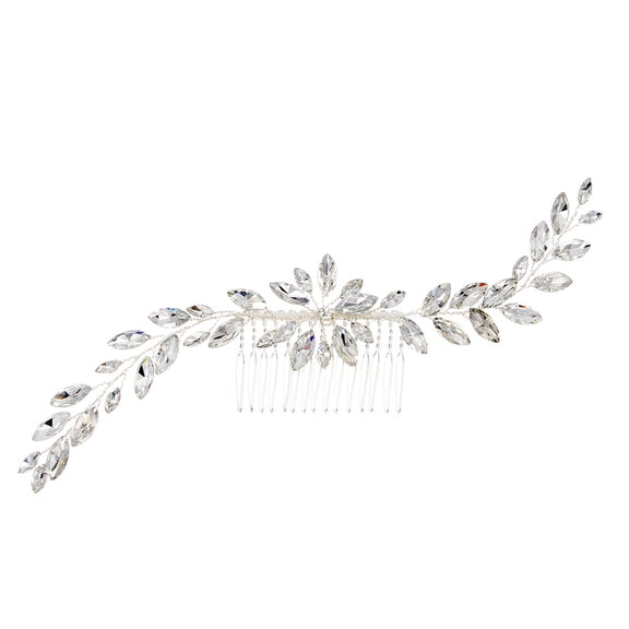 EXHUMKY Crystal Bridal Comb Hair Decoration for Women Brides Prom 1Set