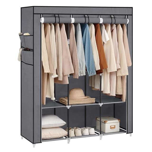 Organizador de armario portátil SONGMICS de 130 x 45 x 167 cm, color gris