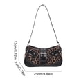 thumbnail image 2 of HUISZJ Black Leopard Shoulder Bag, Goth Punk Hobo Bag with Buckle, Y2K Style Underarm Bag for Women Shopping Travel Outdoor, 2 of 9