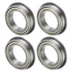 thumbnail image 1 of Uxcell Paquete de 4 F6804ZZ Rodamiento de Bola con Brida, 4/5" x 1-1/4" x 2/7" Sellado de Metal, 1 of 6